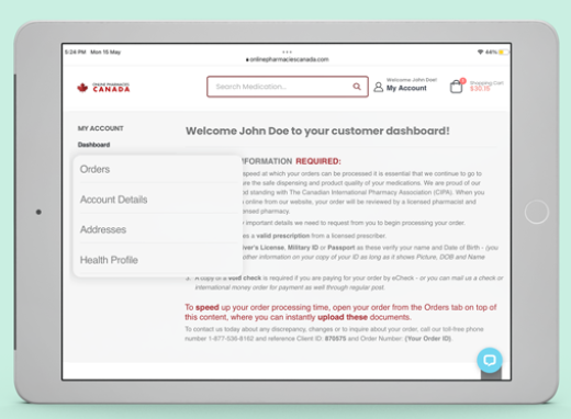 Manage your medications online