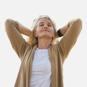 elderly woman looking relaxed