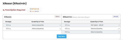 Choose Xifaxan dosage and quantity