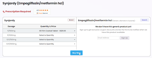 Select Synjardy dosage